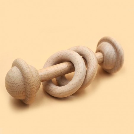 grzechotka drewniana dla niemowlaka