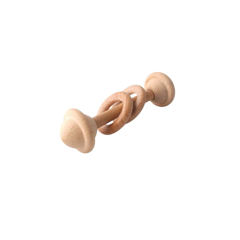grzechotka drewniana dla niemowlaka