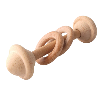 grzechotka drewniana dla niemowlaka