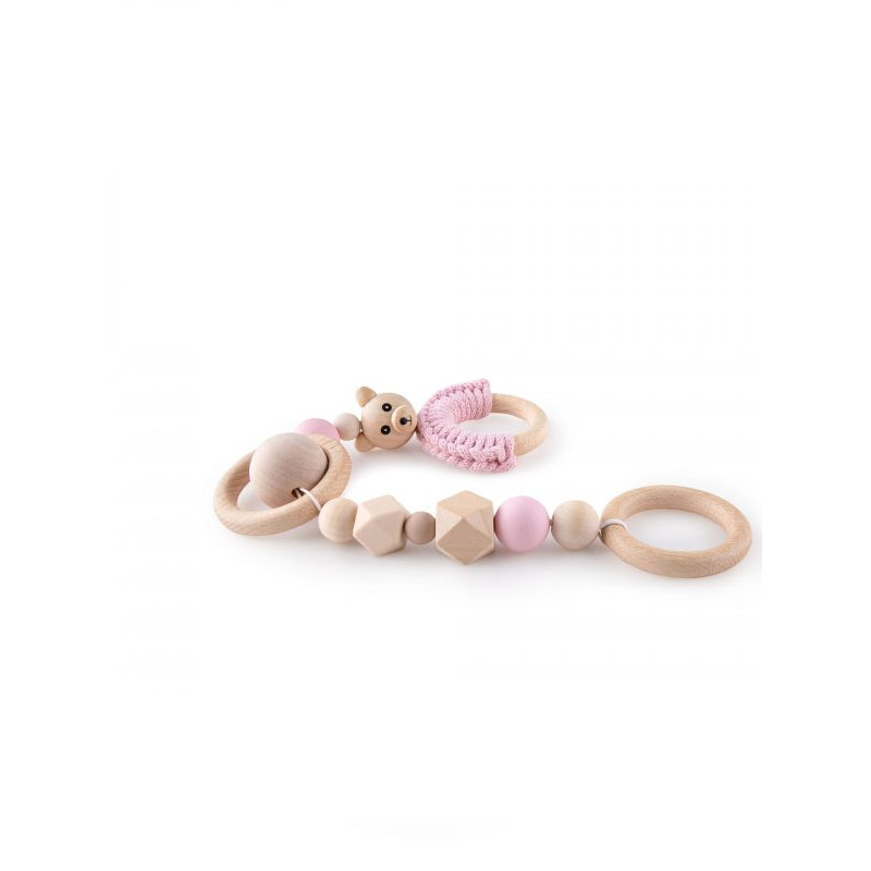 drewniana zawieszka sensoryczna dla niemowlaka